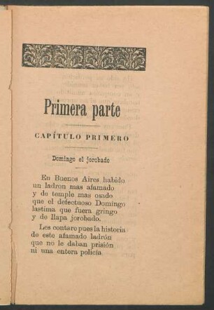 Capítulo primero : Domingo el jorobado