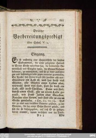 Dritte Vorbereitungspredigt über Ephes. V. 2.