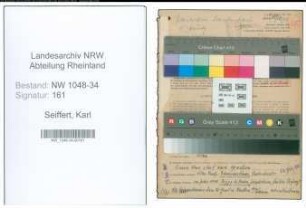 Entnazifizierung Karl Seiffert , geb. 27.02.1889 (Arzt)