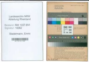 Entnazifizierung Emmi Stadermann , geb. 07.03.1908 ()