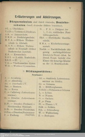 Erläuterungen und Abkürzungen