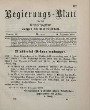 130. Ministerial-Bekanntmachung, betreffend Veränderung in der Zusammensetzung des literarischen sowie des künstlerischen und des photographischen Sachverständigen-Vereins