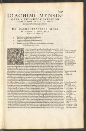 Ioachimi Mynsingeri A Frundeck Iurisconsulti Scholia In Lib. III. Institutionum Fl. Iustiniani Caesaris.