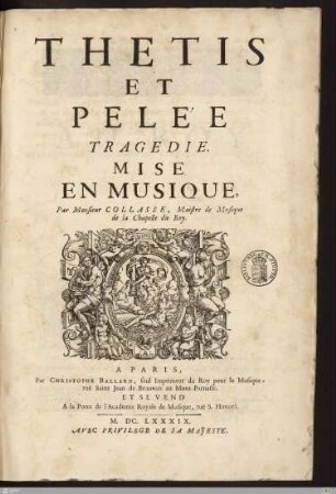 Thetis Et Pelée : Tragedie. Mise En Musique