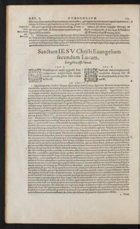Sanctum Iesu Christi Evangelium secundum Lucam.