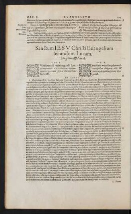 Sanctum Iesu Christi Evangelium secundum Lucam.
