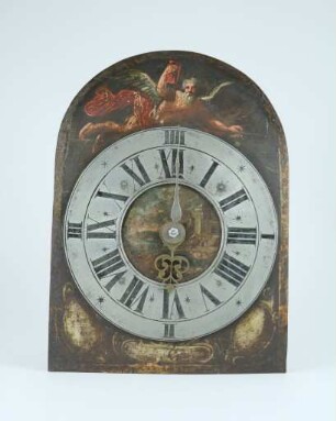 Wanduhr aus Eisen mit Darstellung des Chronos
