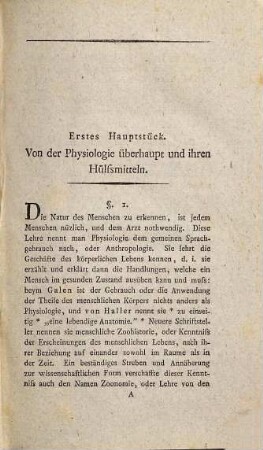 Handbuch der empirischen menschlichen Physiologie, 1