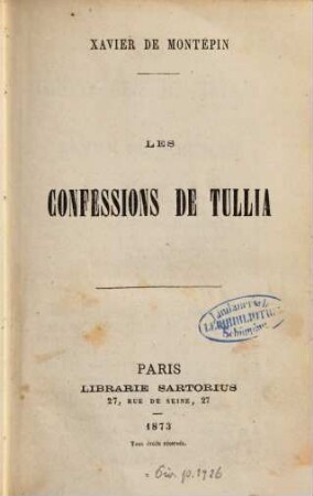 Les confessions de Tullia