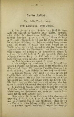 Zweiter Abschnitt. Specielle Darstellung.