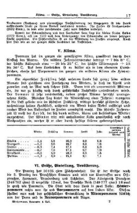 VI. Größe, Einteilung, Bevölkerung