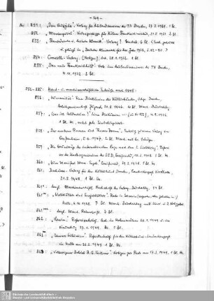 Nr. 856 - 885. Hand- und maschinenschriftliche Entwürfe nach 1945
