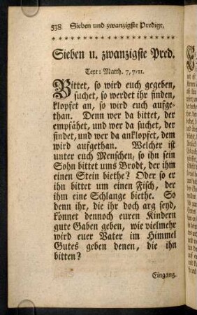 538-559, Sieben und zwanzigste Predigt