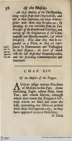 Chap. XIV: Of the Muscles of the Tongue