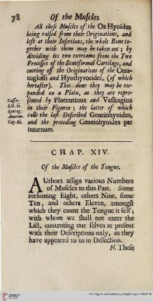 Chap. XIV: Of the Muscles of the Tongue