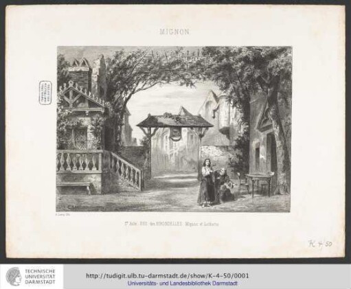 Szenenentwurf Mignon 1. Akt: Duo des Hirondelles: Mignon et Lothario