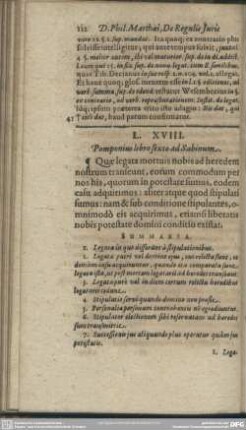 L. XVIII. Pomponius libro sexto ad Sabinum