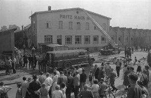 Brand in der Eisenwarenfabrik Fritz Hack in Ettlingen.