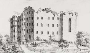 Hauptansicht der Ruinen des Franciskaner Klosters zu Annaberg, nach einer Zeichnung aus dem Jahre 1759