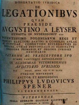 Dissertatio Iuridica De Legationibus