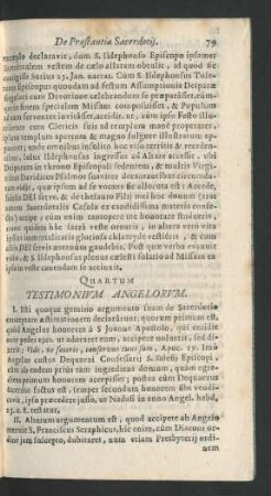 Quartum Testimonivm Angelorvm.