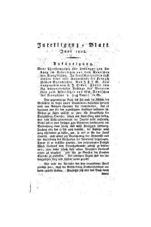 Intelligenz-Blatt : Juni 1808
