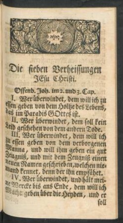 Die sieben Verheissungen JEsu Christi