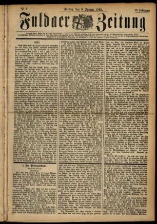 Ausgabe vom Freitag, den 08. Januar 1892.