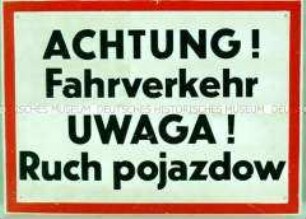 Deutsch-polnisches Warnschild