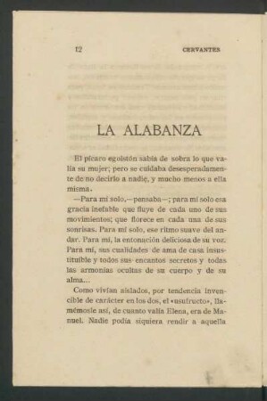 La alabanza : [Cuento]