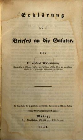 Erklärung des Briefes an die Galater