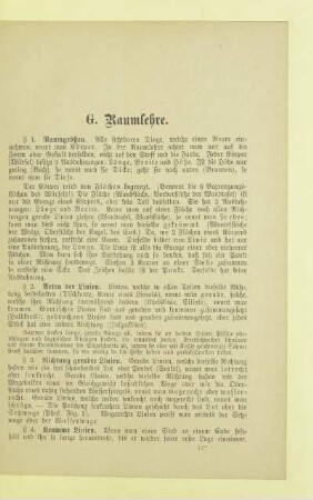 G. Raumlehre