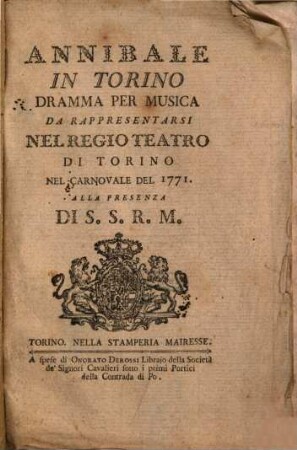 Annibale in Torino : Dramma per musica