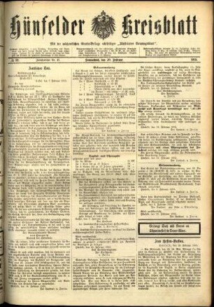 Ausgabe vom Samstag, den 20. Februar 1915.