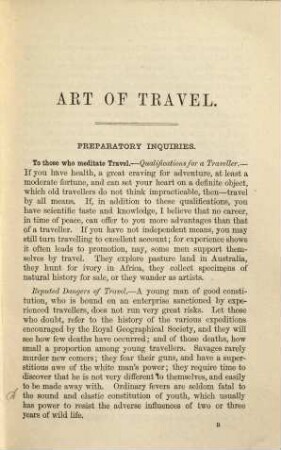The Art of travel; or, Shifts and contrivances available in wild countries