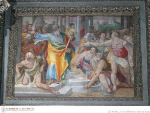 Ausstattung der Cappella Frangipane: Zyklus zum Leben des heiligen Paulus, Propheten und weitere Szenen, Die Heiligen Paulus und Barnabas heilen in Lystra einen Lahmen