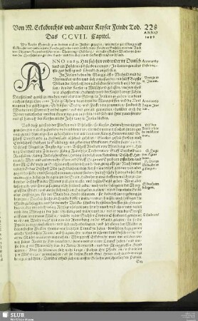 Das CCVII. Capitel