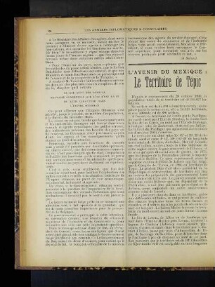 L'Avenir du Mexique: Le Territoire de Tépic