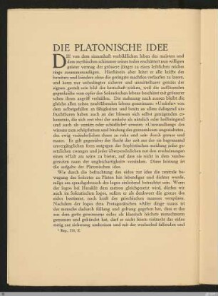 Die platonische Idee