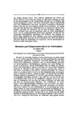 Gedanken zum Religionsunterricht in der Arbeitsschule : (Schluß)