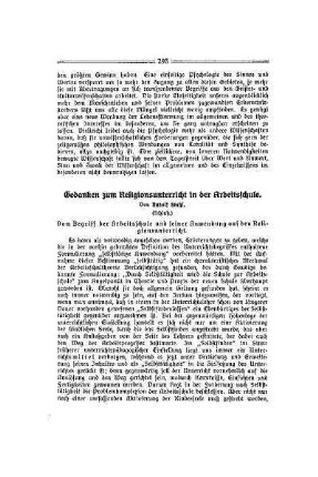 Gedanken zum Religionsunterricht in der Arbeitsschule : (Schluß)