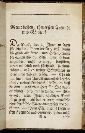 Meine besten, theuersten Freunde und Gönner!