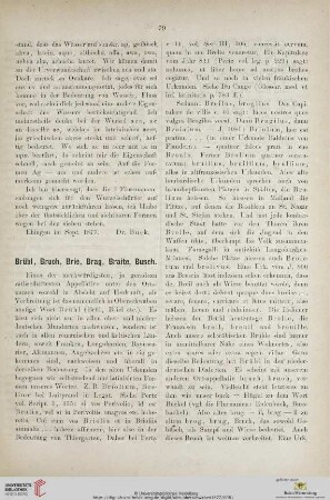 Brühl, Bruoh, Brie, Brag, Braite, Busch