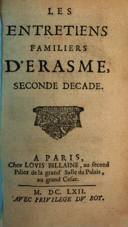 Les Entretiens Familiers D'Erasme, 2