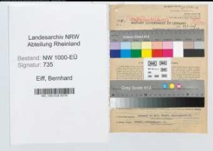 Entnazifizierung Bernhard Von Eiff, geb. 30.05.1912 (Kaufmann)