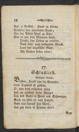 17. Schlußlied. Bekannte Melodie.