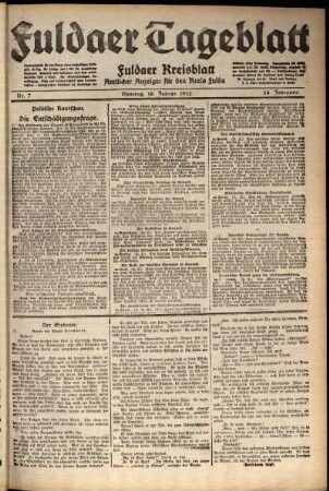 Ausgabe vom Dienstag, den 10. Januar 1922.