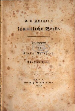 G. A. Bürger's sämmtliche Werke. 5, Vermischte Schriften ; 3. Theil
