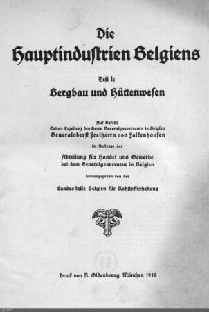 1: Bergbau und Hüttenwesen