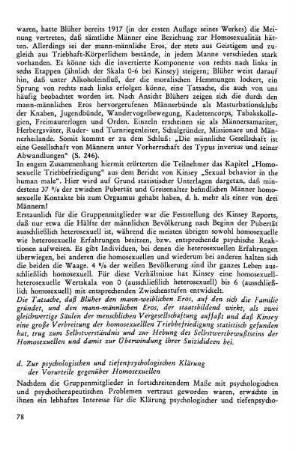 d) Zur psychologischen und tiefenpsychologischen Klärung der Vorurteile gegenüber Homosexuellen